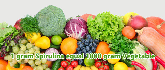 1gram Spirulina equal 1000 gram Vegetable