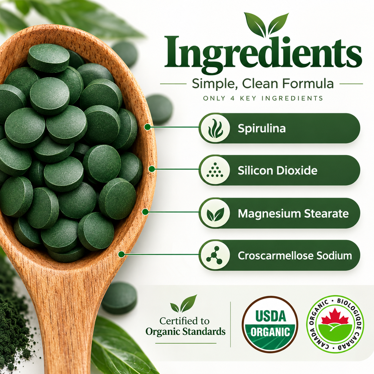 Aimgrow Spirulina Tablets 500mg 300 Tablets Canada