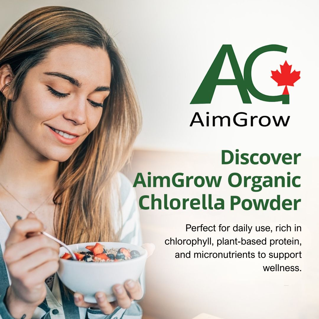 Organic Chlorella Powder 250g – Broken Cell Wall, Detox Superfood, Vegan, Non-GMO | AimGrow